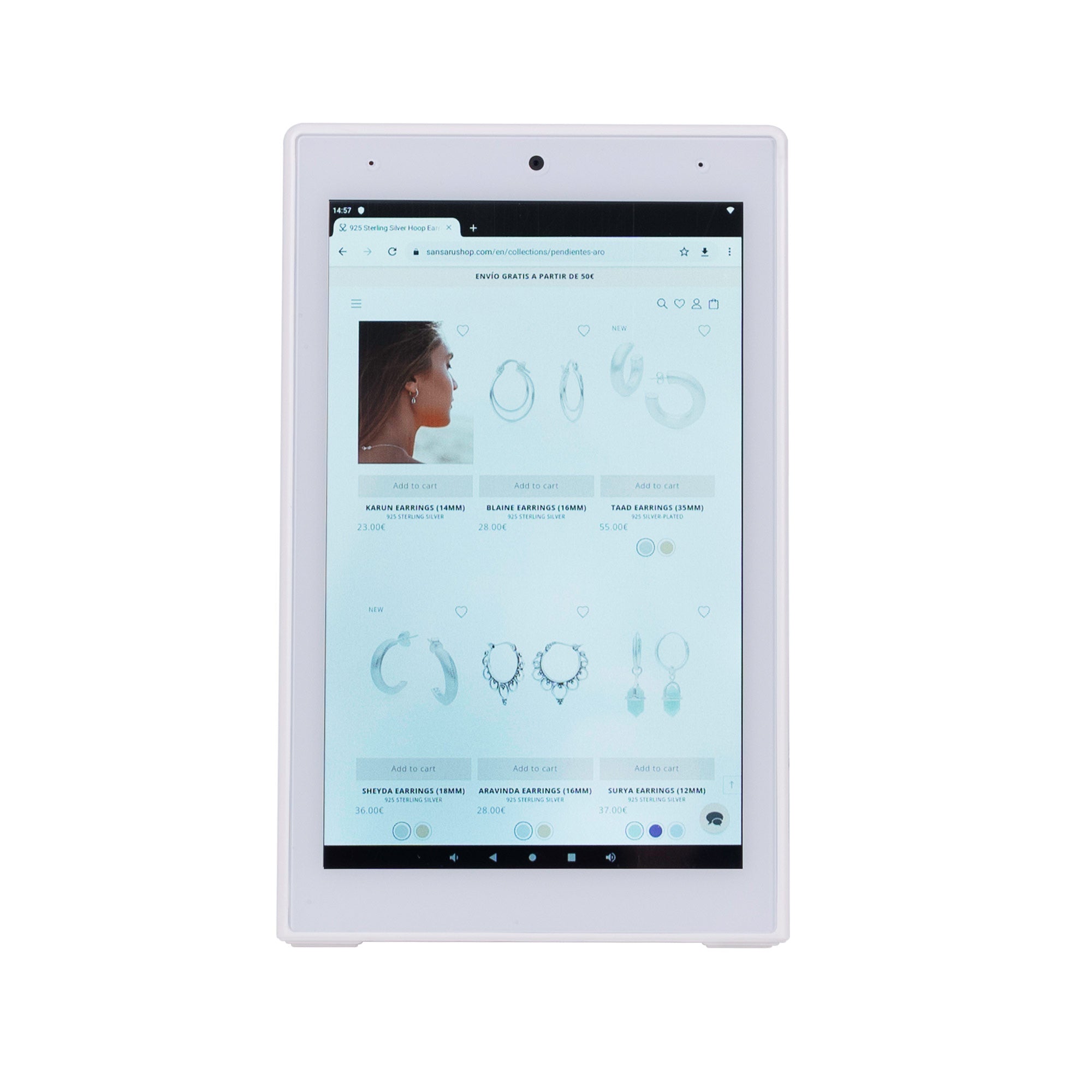 Display publicitario LCD de mesa 10.1'' con cámara - Táctil - Android 11