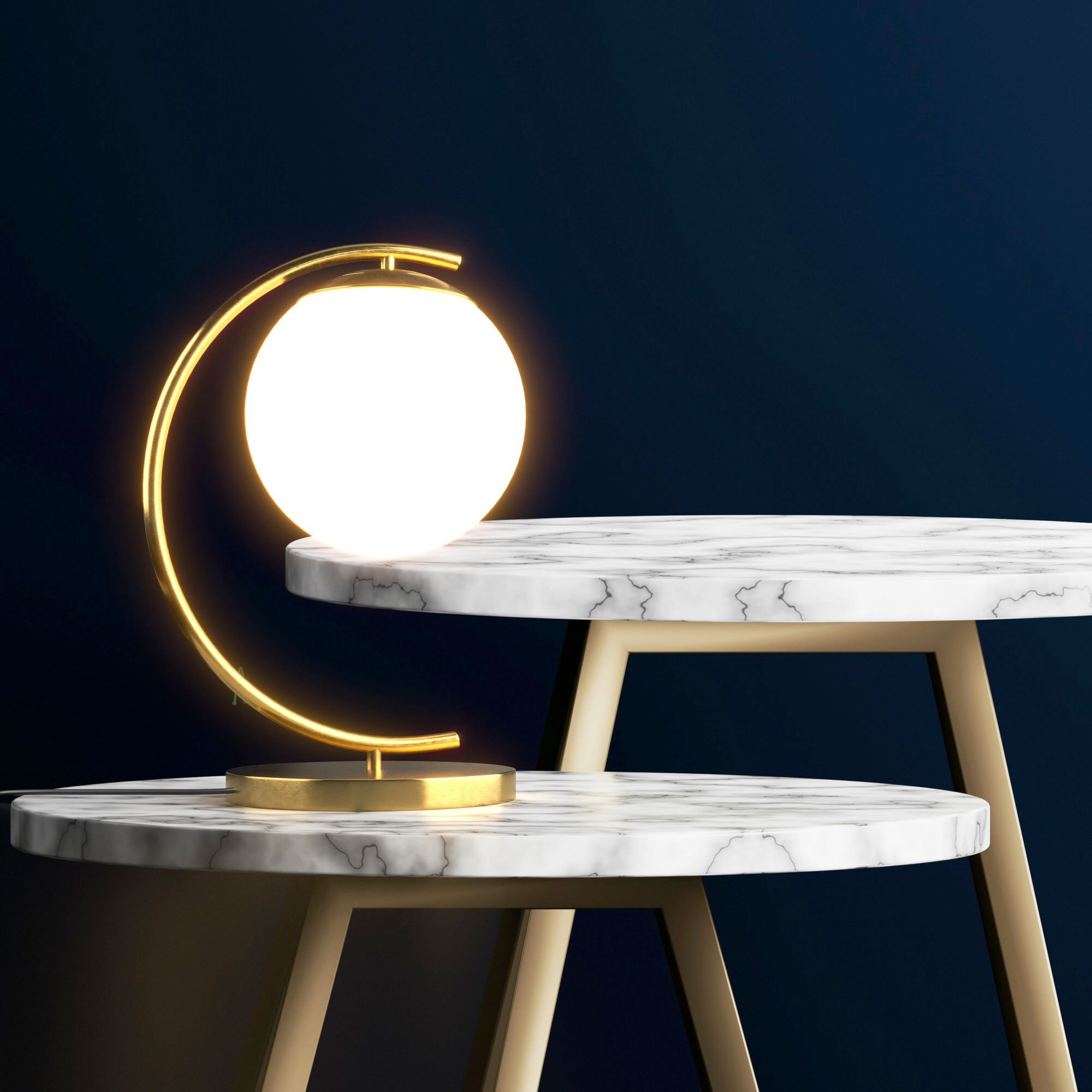 Lámpara de mesa bola cristal "San"
