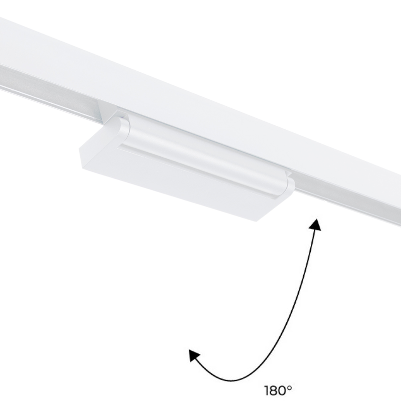 Foco lineal orientable para carril magnético 48V- 12W - Chip OSRAM  - UGR18