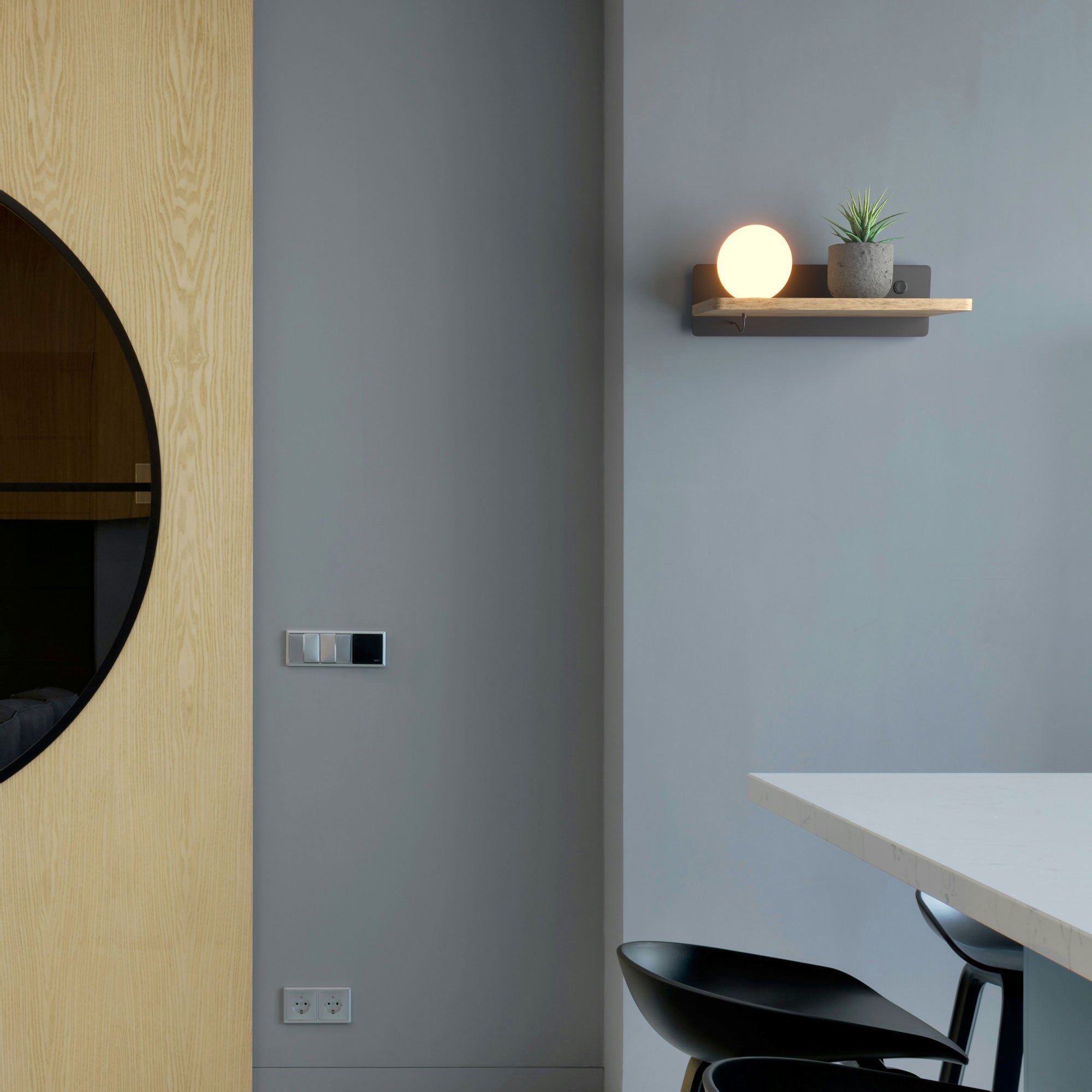 Aplique de pared bola cristal con puerto USB "Nonna" - G9