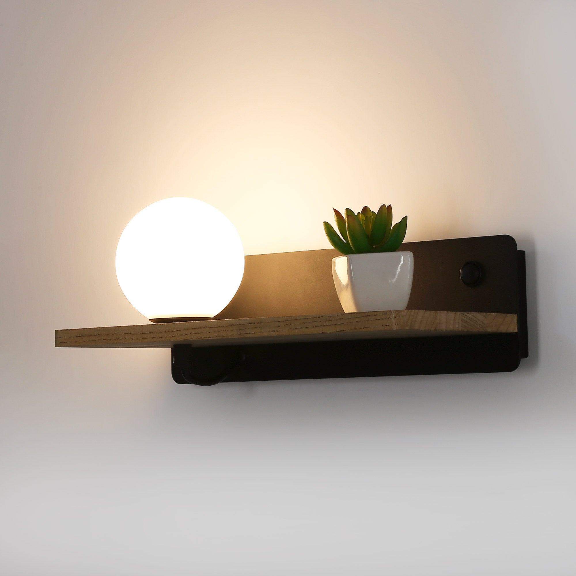 Aplique de pared bola cristal con puerto USB "Nonna" - G9