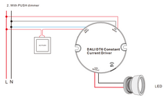 Driver regulable DALI DT6 NFC monocolor 220-240V - Salida 10-42V DC - 100-500mA - 10W