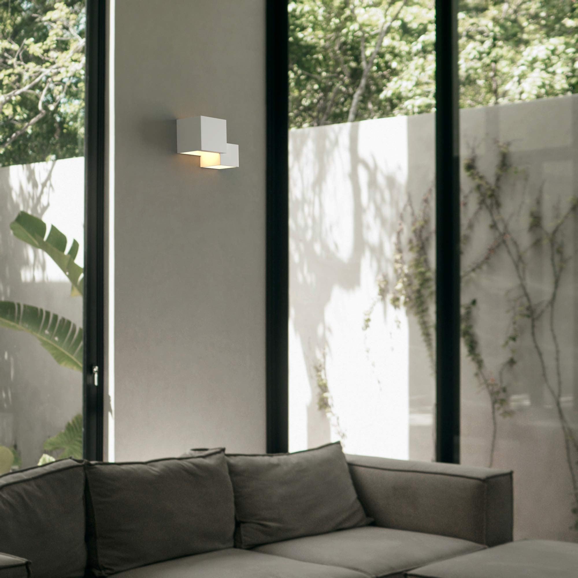 Aplique de pared escayola "Cube" - 2 x G9