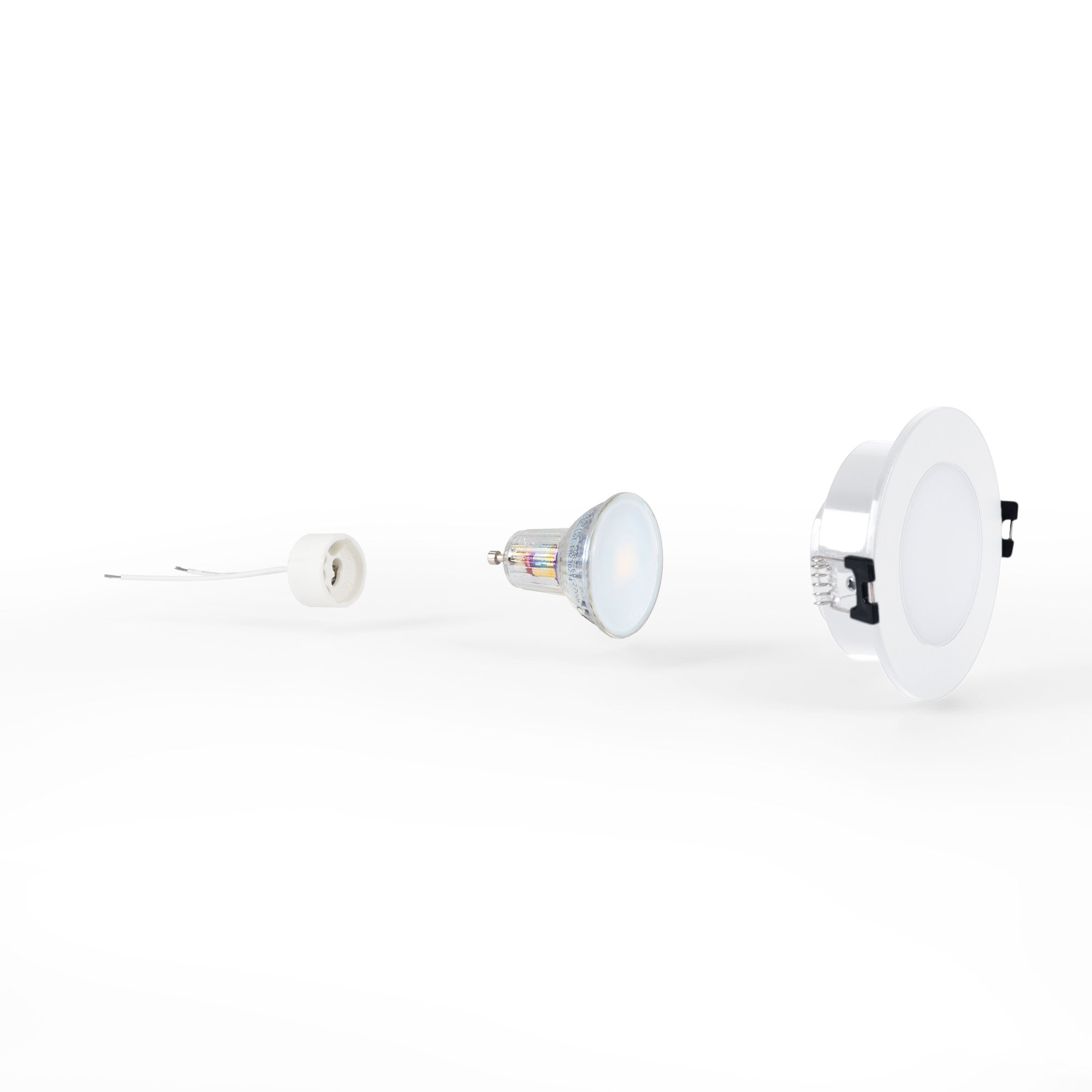 KIT Aro empotrable estanco Ø90mm + Bombilla GU10 6W + Portalámparas