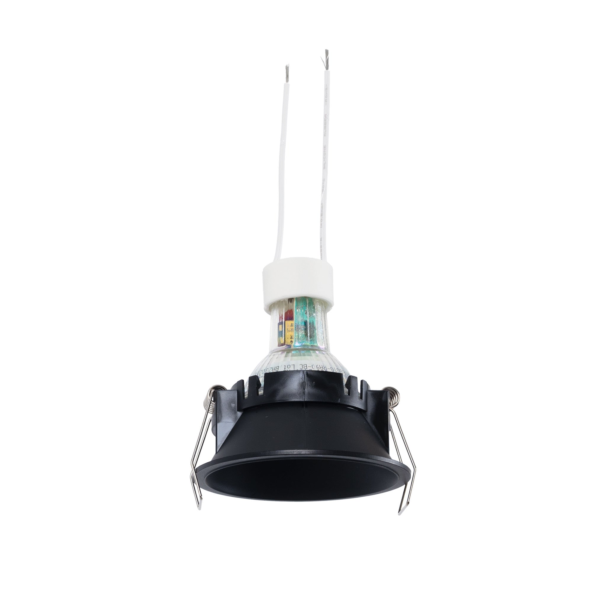KIT Aro empotrable fijo Ø82mm + Bombilla GU10 6W + Portalámparas