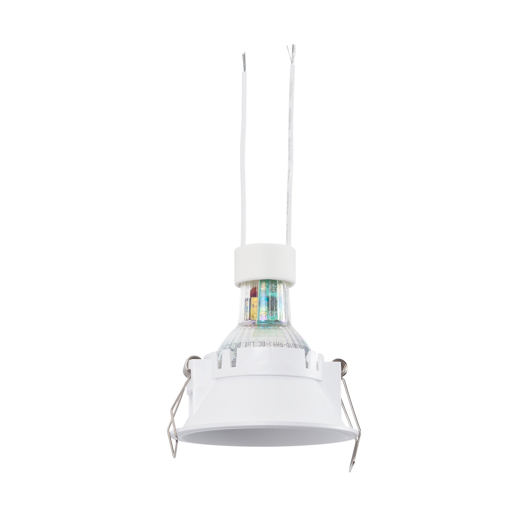 KIT Aro empotrable fijo Ø82mm + Bombilla GU10 6W + Portalámparas