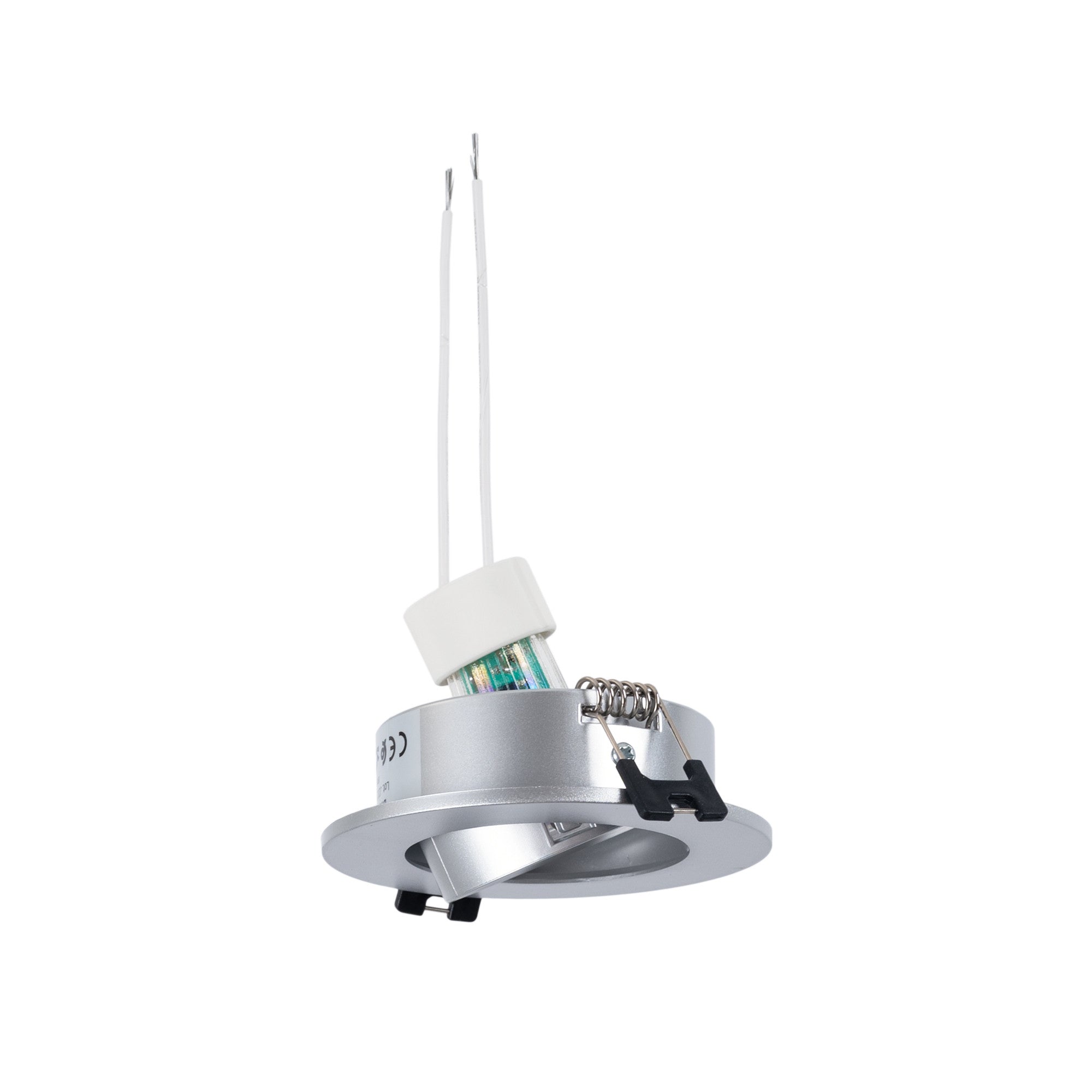 KIT Aro empotrable basculante Ø90mm + Bombilla GU10 6W + Portalámparas
