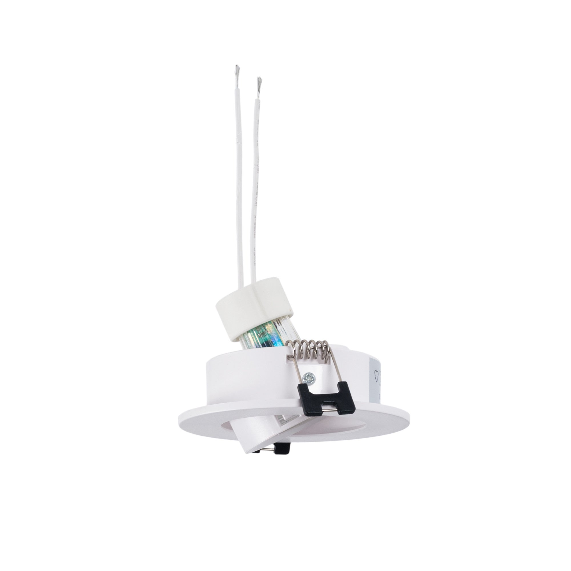 KIT Aro empotrable basculante Ø90mm + Bombilla GU10 6W + Portalámparas