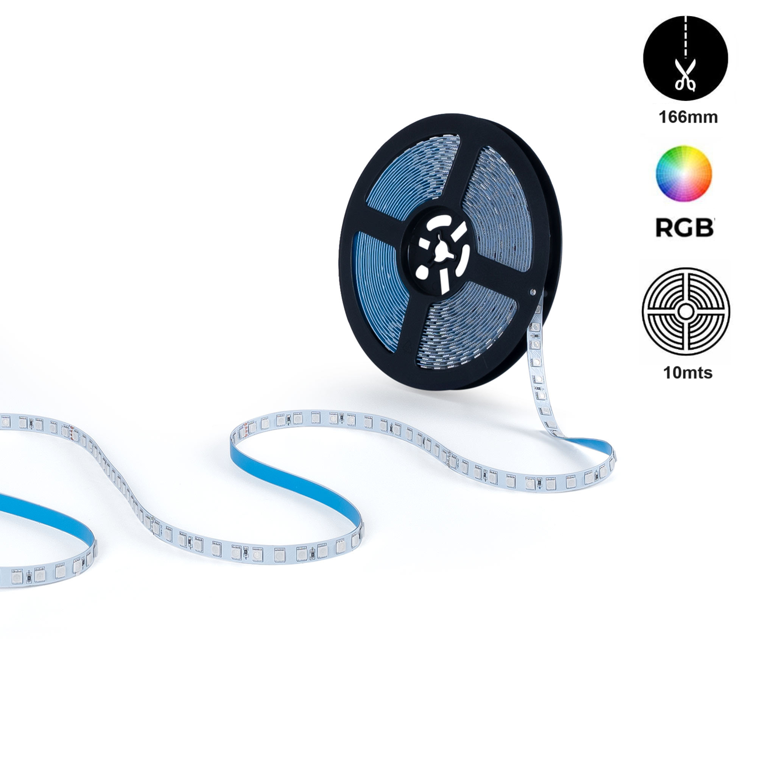 Tira LED 48V DC - RGB - 14.4W/m - 10mm - IP20 - 10 metros - 90ch/m
