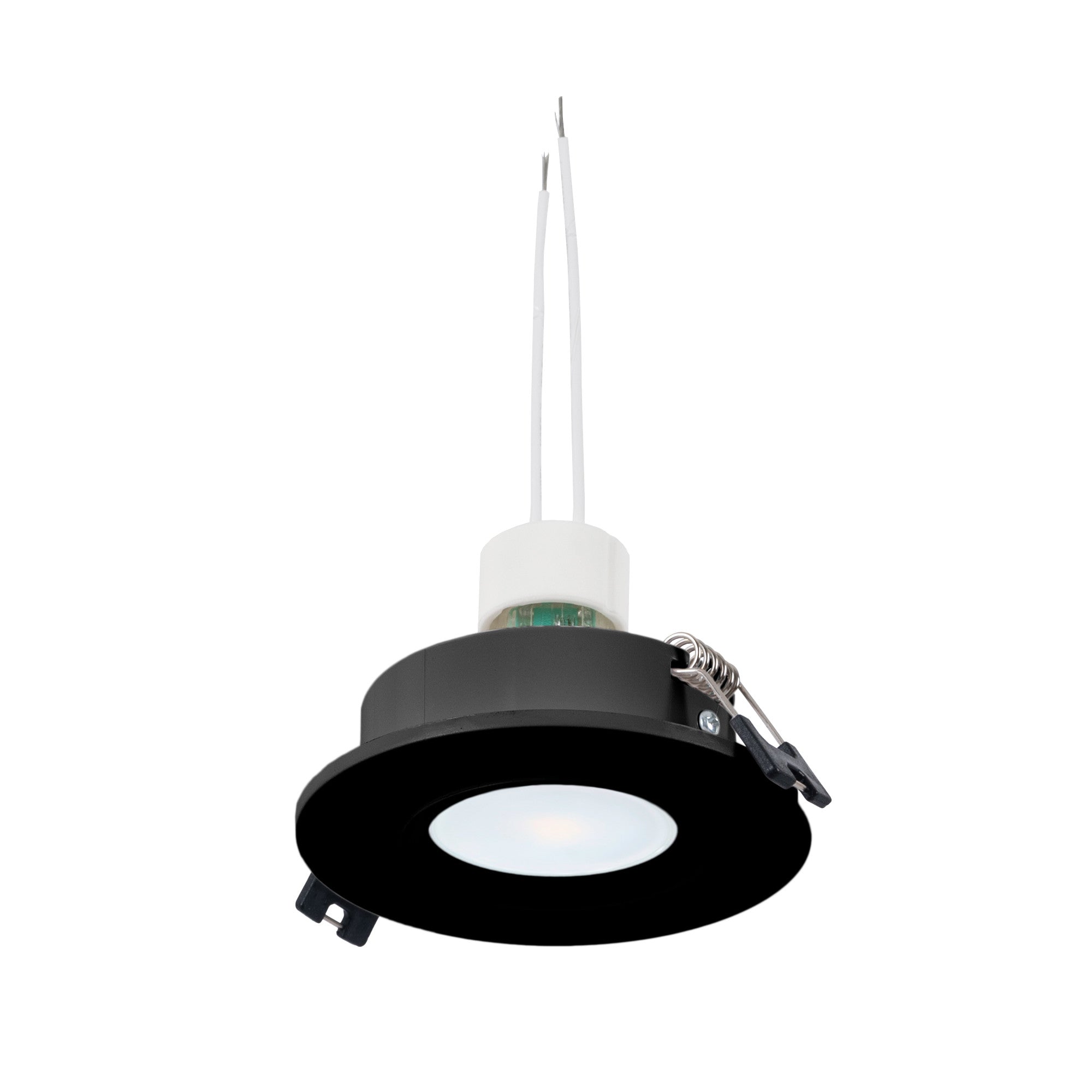 KIT Aro empotrable basculante Ø90mm + Bombilla GU10 6W + Portalámparas