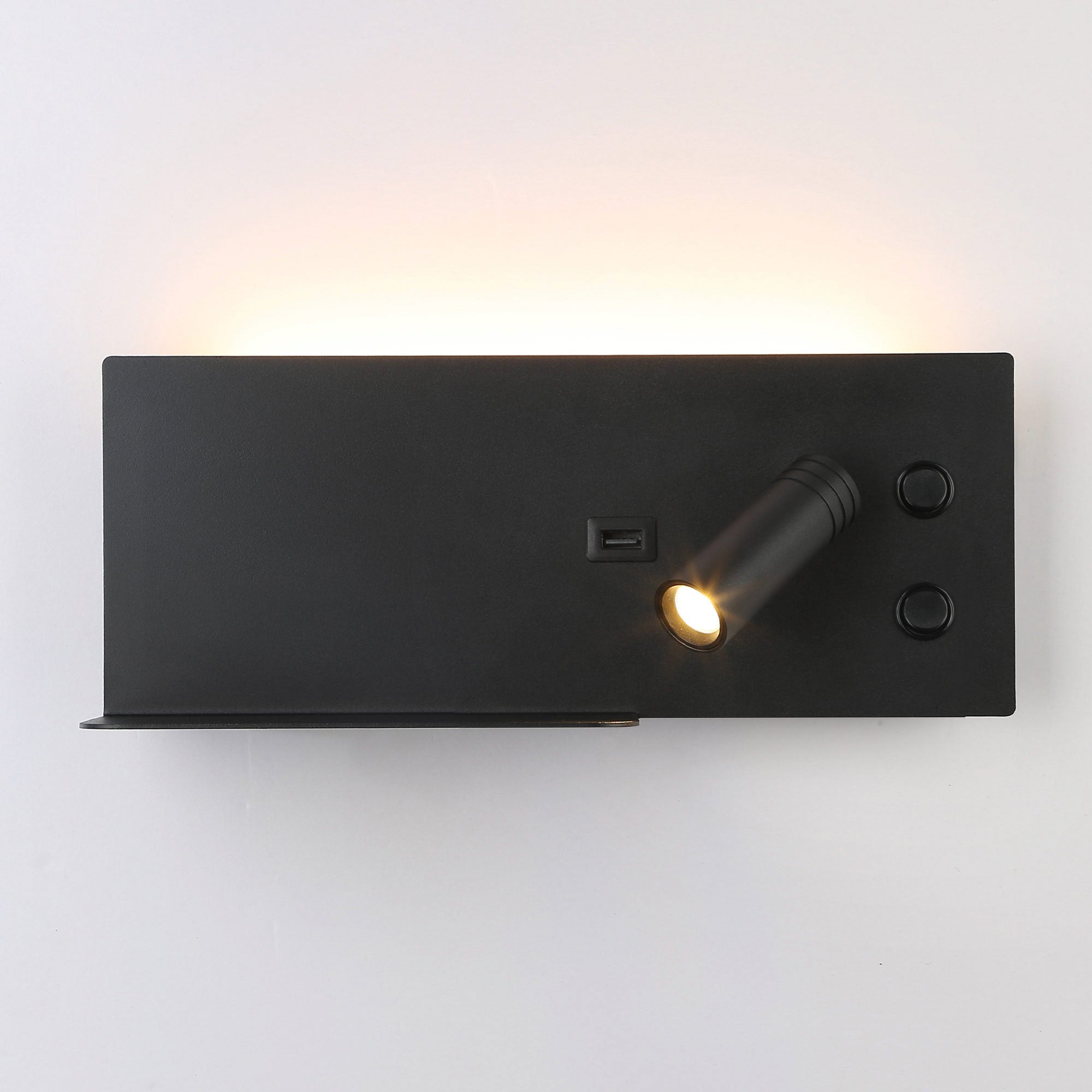 Aplique de pared para lectura con puerto USB "Kerta" - Iluminación doble - 3W+7W