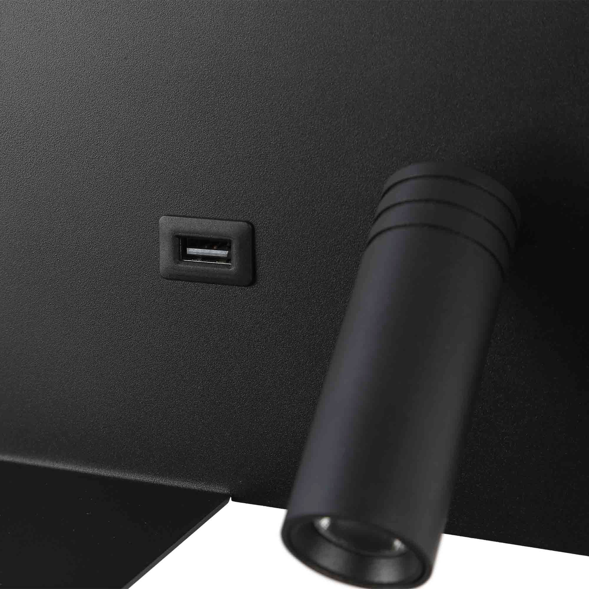 Aplique de pared para lectura con puerto USB "Kerta" - Iluminación doble - 3W+7W