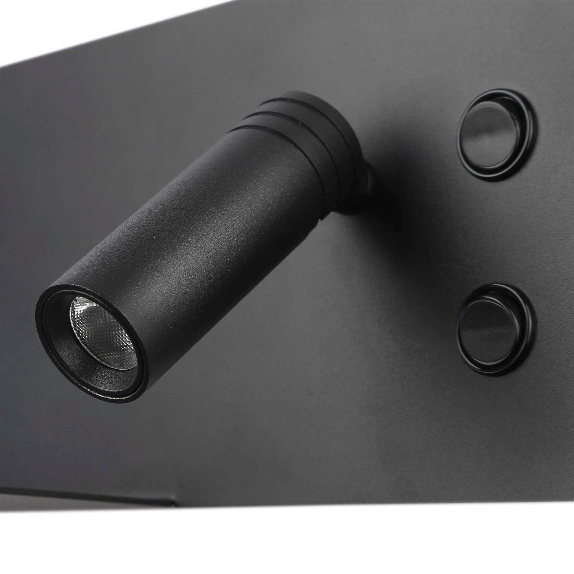 Aplique de pared para lectura con puerto USB "Kerta" - Iluminación doble - 3W+7W