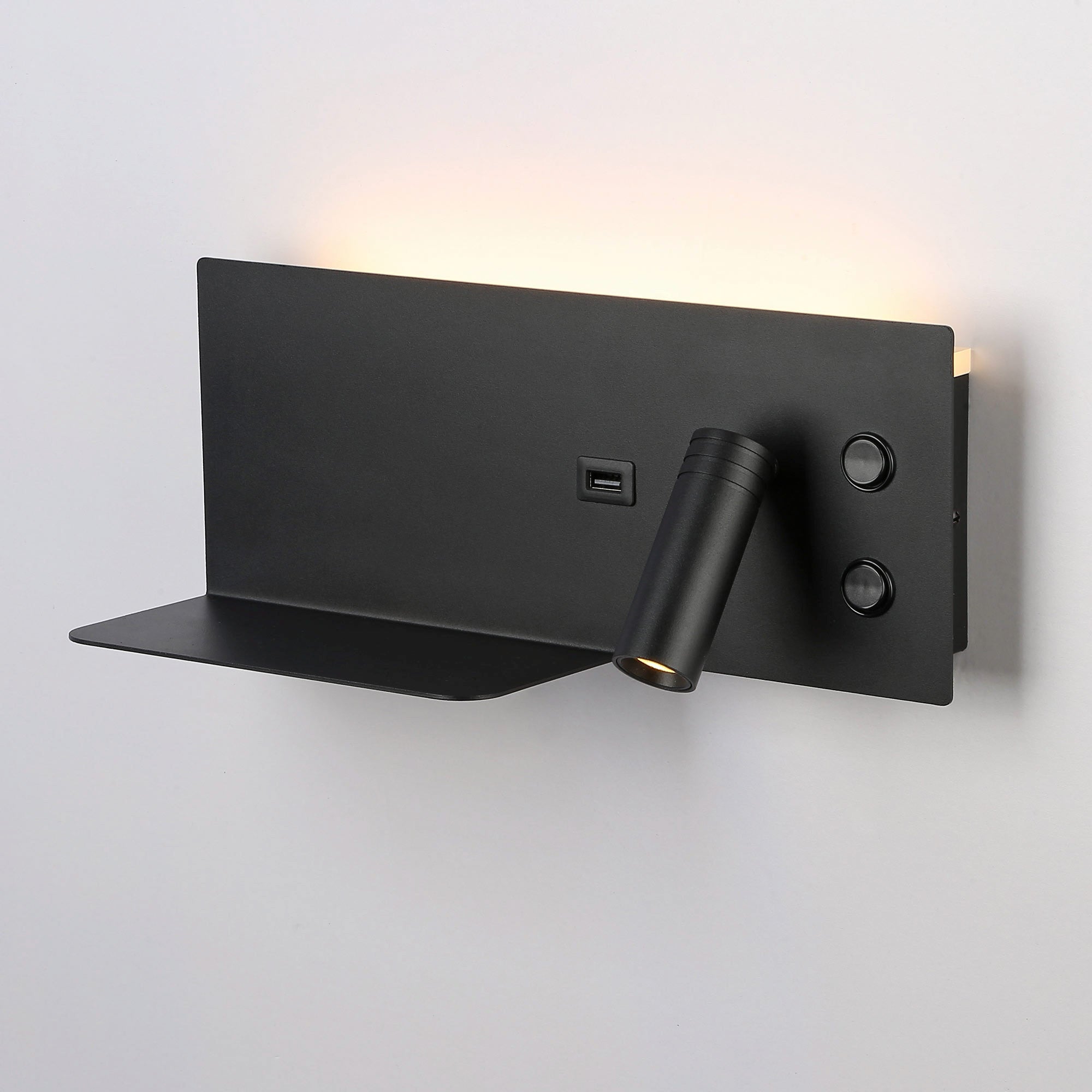 Aplique de pared para lectura con puerto USB "Kerta" - Iluminación doble - 3W+7W