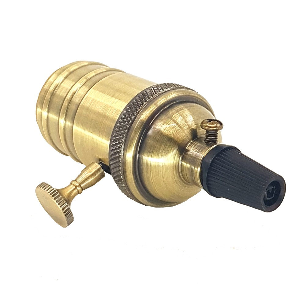 Casquillo portalámpara  Retro vintage acabado bronce con interruptor E27