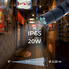 Proyector de logos LED GOBO 20W - Óptica 9° - Exterior - Rotativo