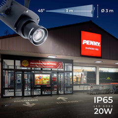 Proyector de logos LED GOBO 20W - Óptica 45° - Exterior - Rotativo