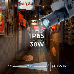 Proyector de logos LED GOBO 30W - Óptica 9° - Exterior - Rotativo