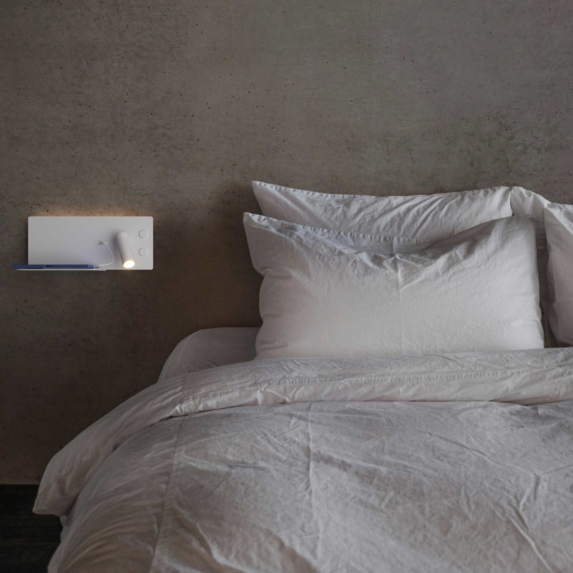 Aplique de pared para lectura con puerto USB "Kerta" - Iluminación doble - 3W+7W