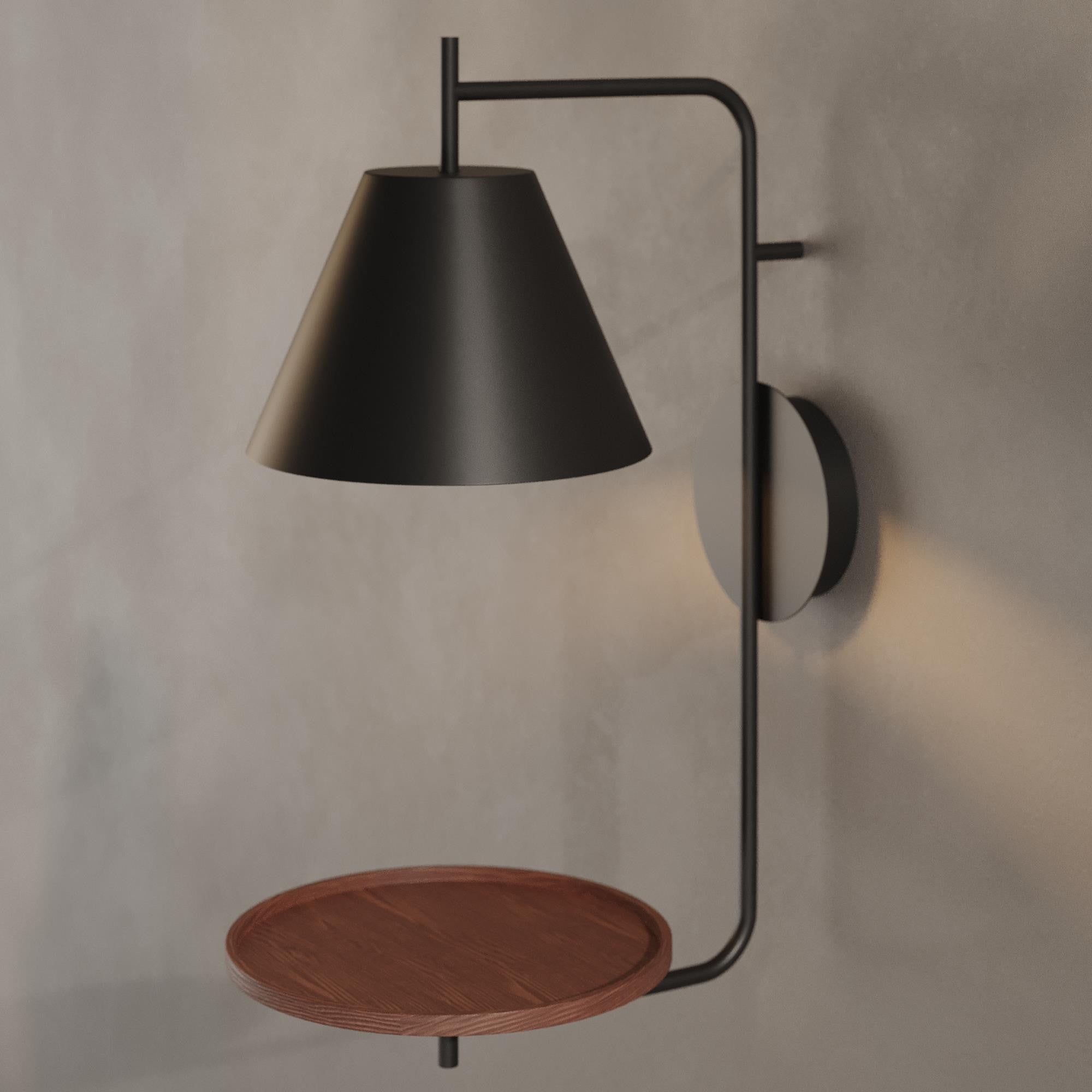 Aplique de pared con estante de apoyo "Bilon" - E27
