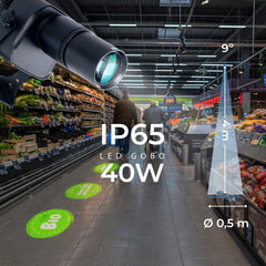 Proyector de logos LED GOBO 40W - Óptica 9° - Exterior - Rotativo