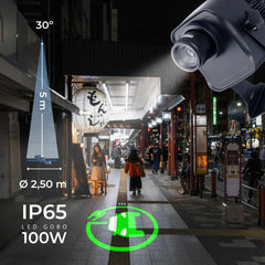Proyector de logos LED GOBO 100W - Óptica 30° - Exterior - Rotativo