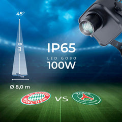 Proyector de logos LED GOBO 100W - Óptica 45° - Exterior - Rotativo