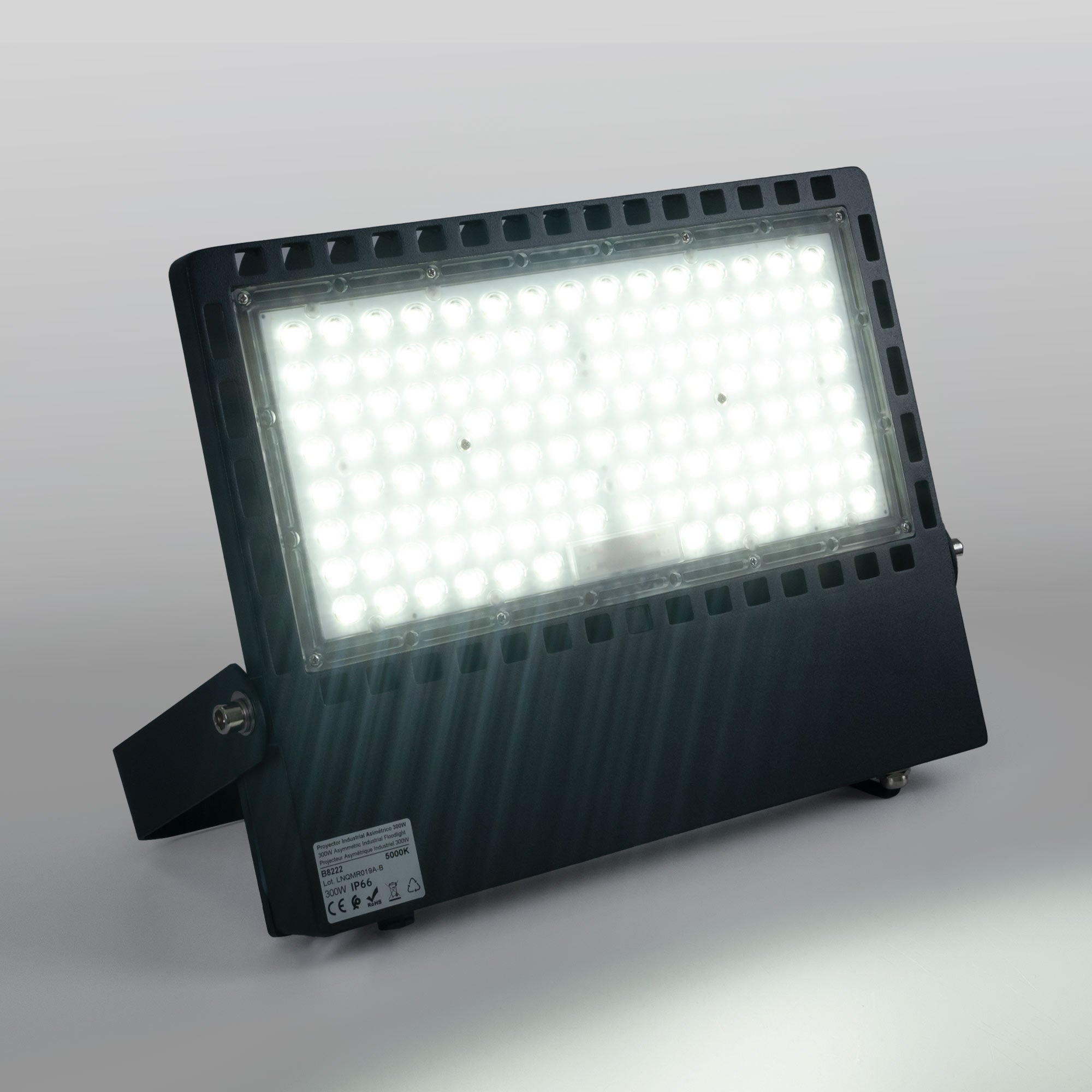 Proyector LED asimétrico exterior 300W - 140lm/W- IP66