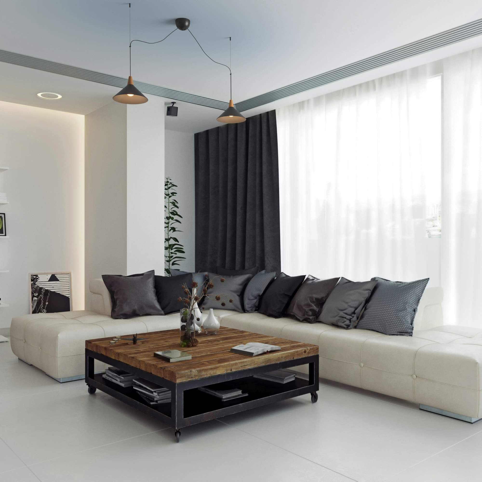 Lampara colgante doble metal y madera  "Selroom" - 2xE27