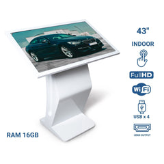 Display publicitario - Digital Kiosk 43" - Pantalla Táctil - Interior - 16GB - Base "K"