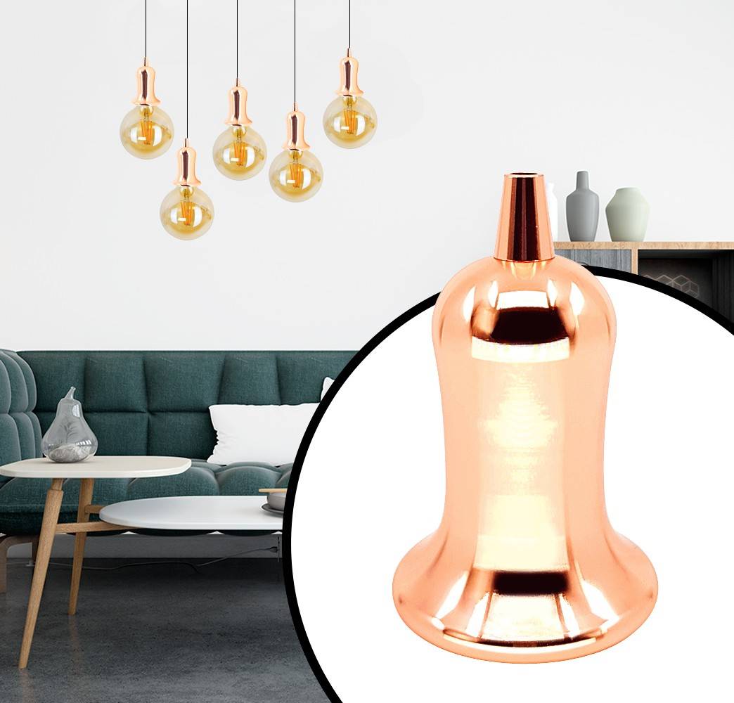 Casquillo E27 Bronce Rosado Campana Vintage Series