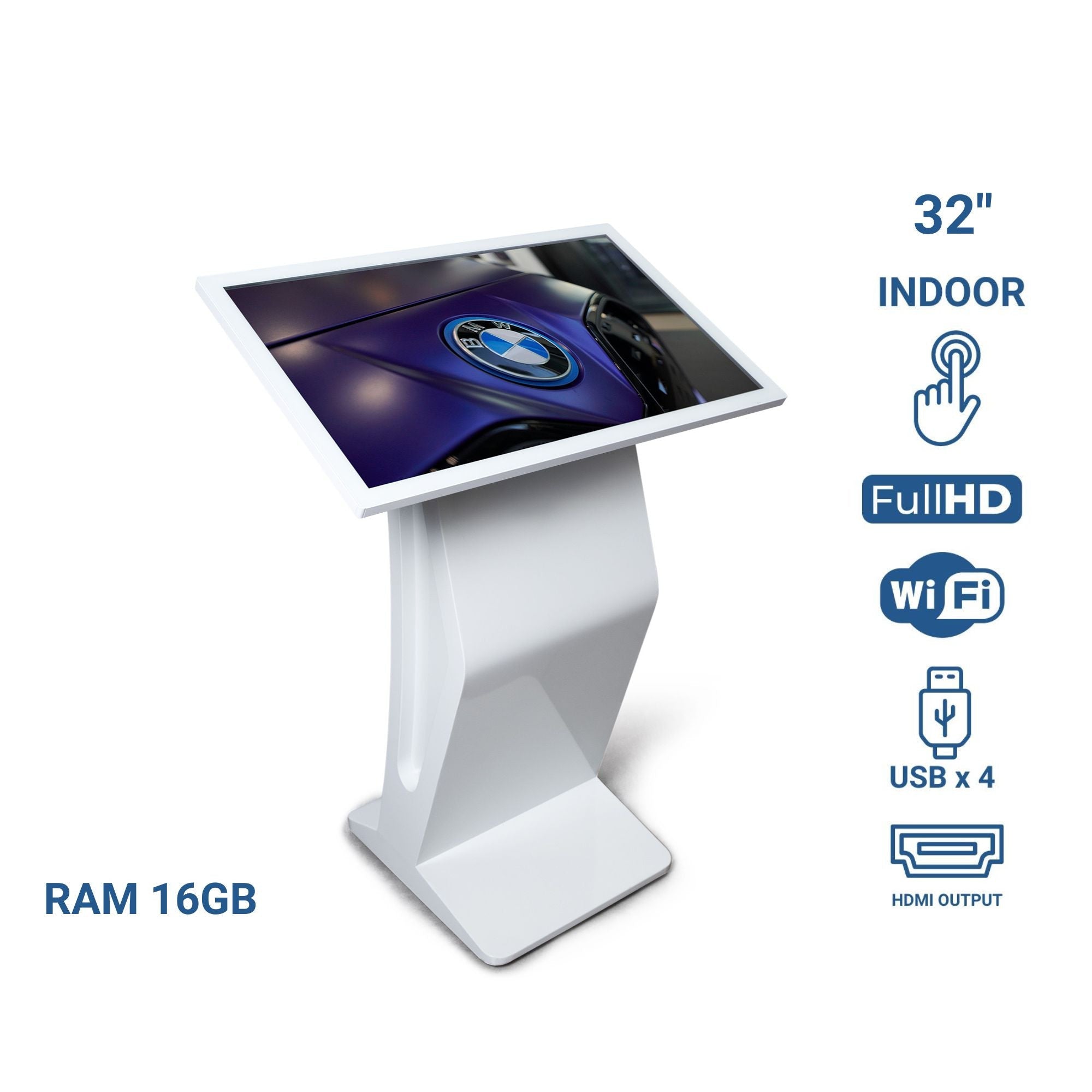 Display publicitario - Digital Kiosk 32" - Pantalla Táctil - Interior - 16GB - Base "K"