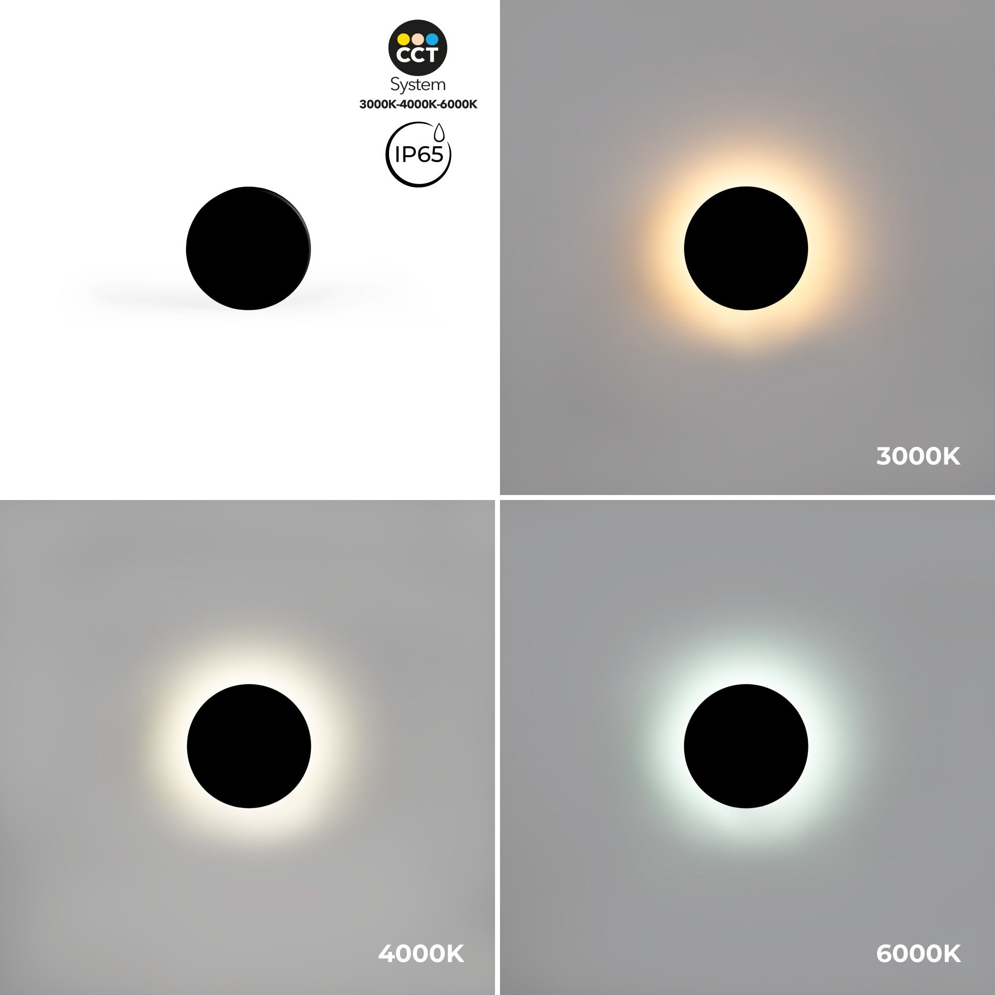 Aplique de pared circular "Eclipse" 9W - CCT - IP65
