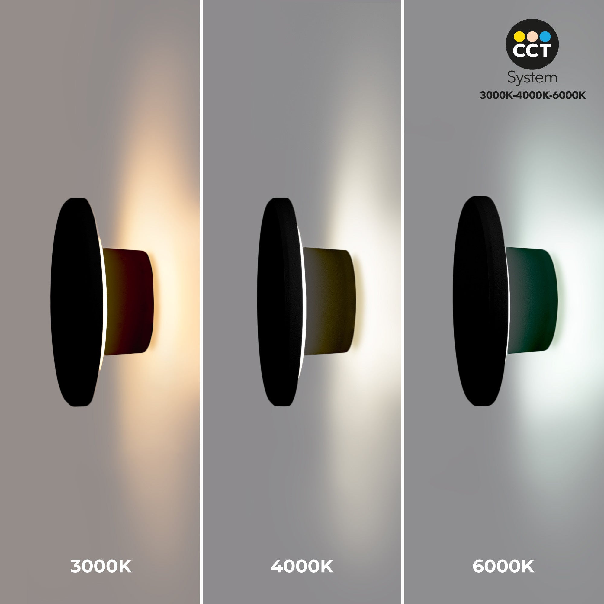 Aplique de pared circular "Eclipse" 9W - CCT - IP65