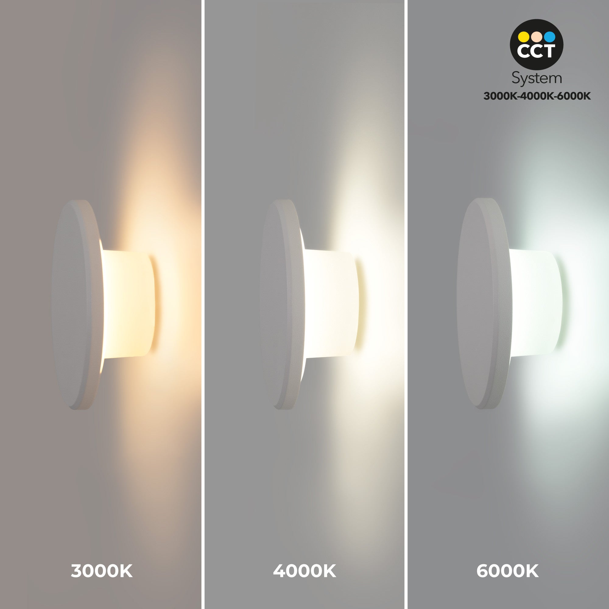 Aplique de pared circular "Eclipse" 9W - CCT - IP65
