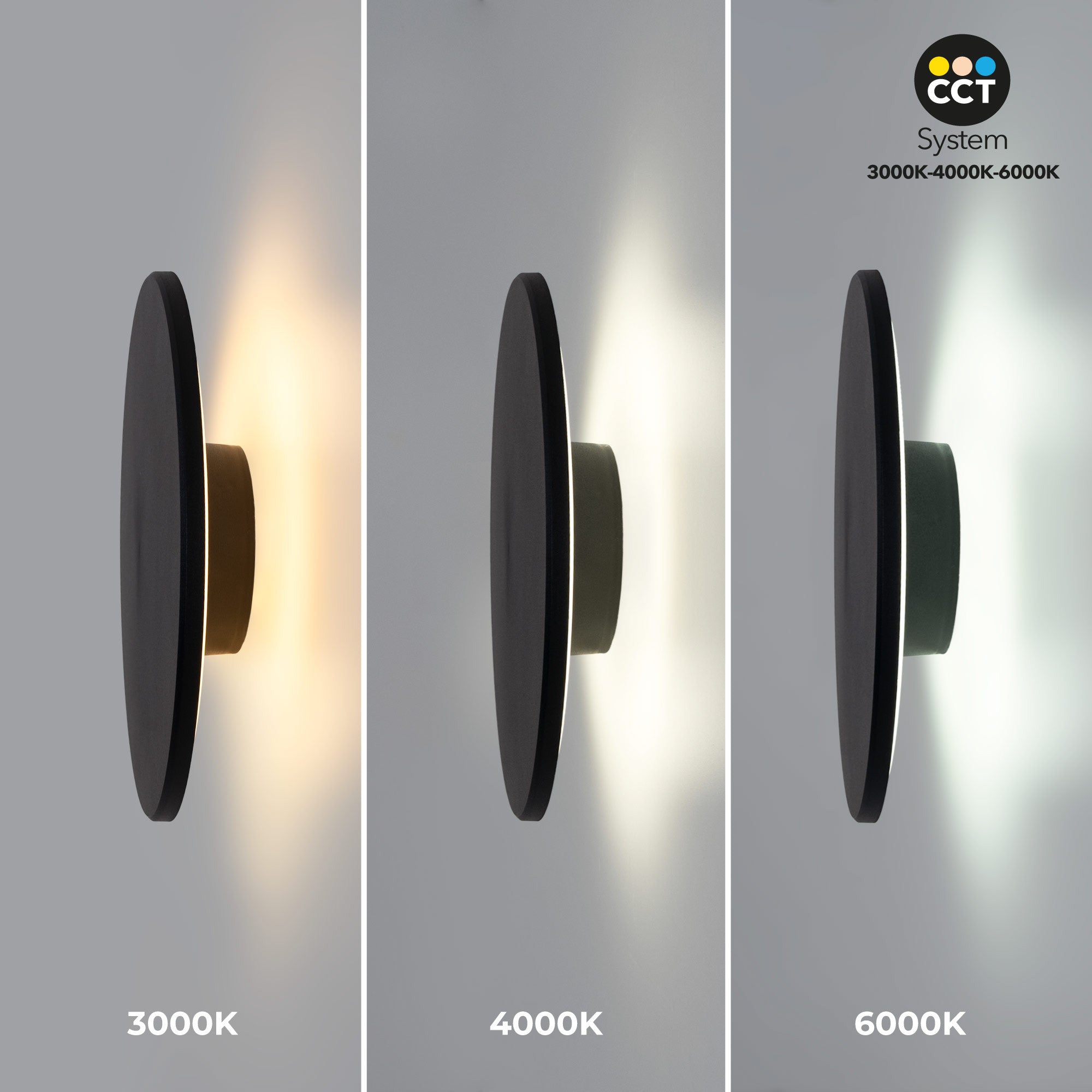 Aplique de pared circular "Eclipse" 18W - CCT - IP65