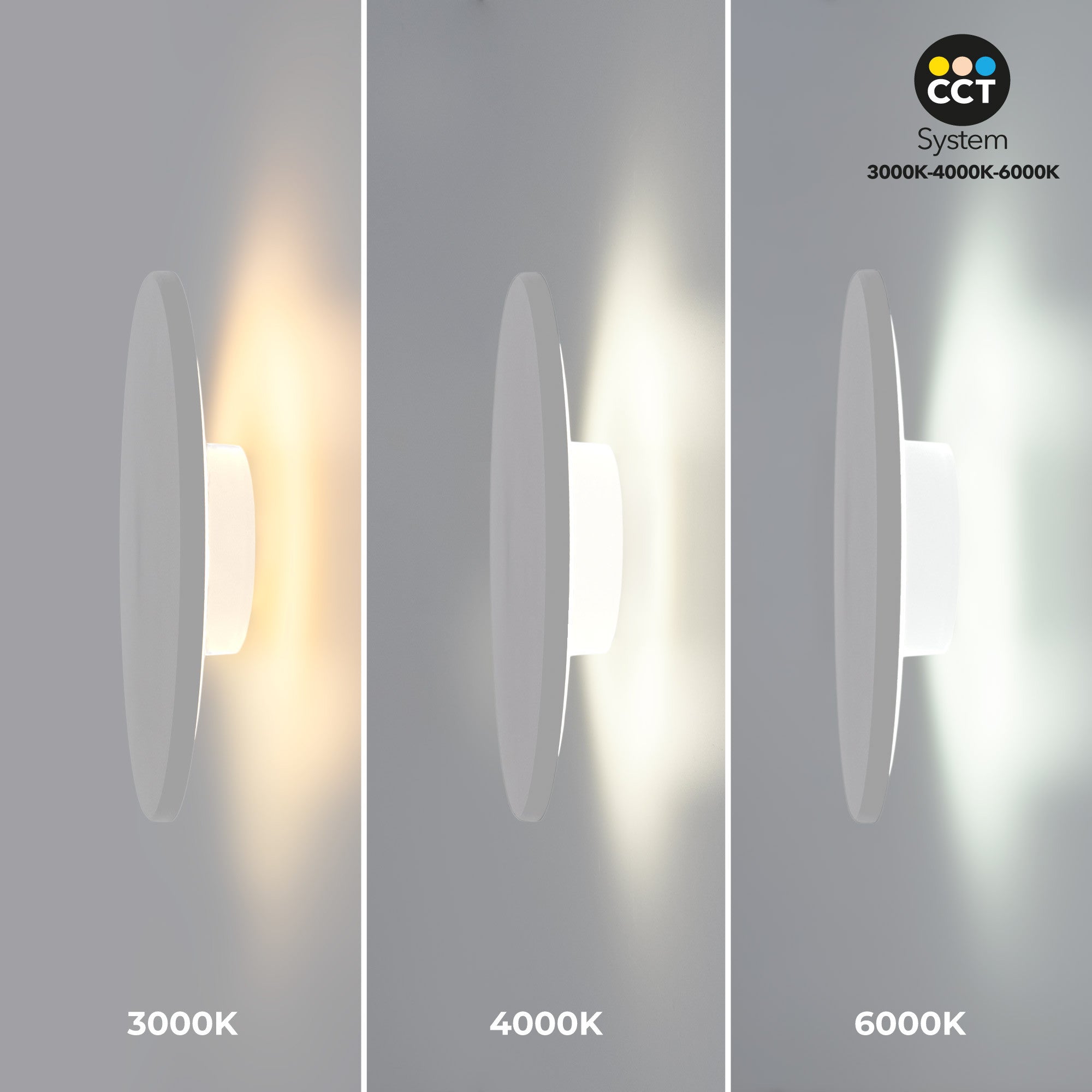 Aplique de pared circular "Eclipse" 18W - CCT - IP65