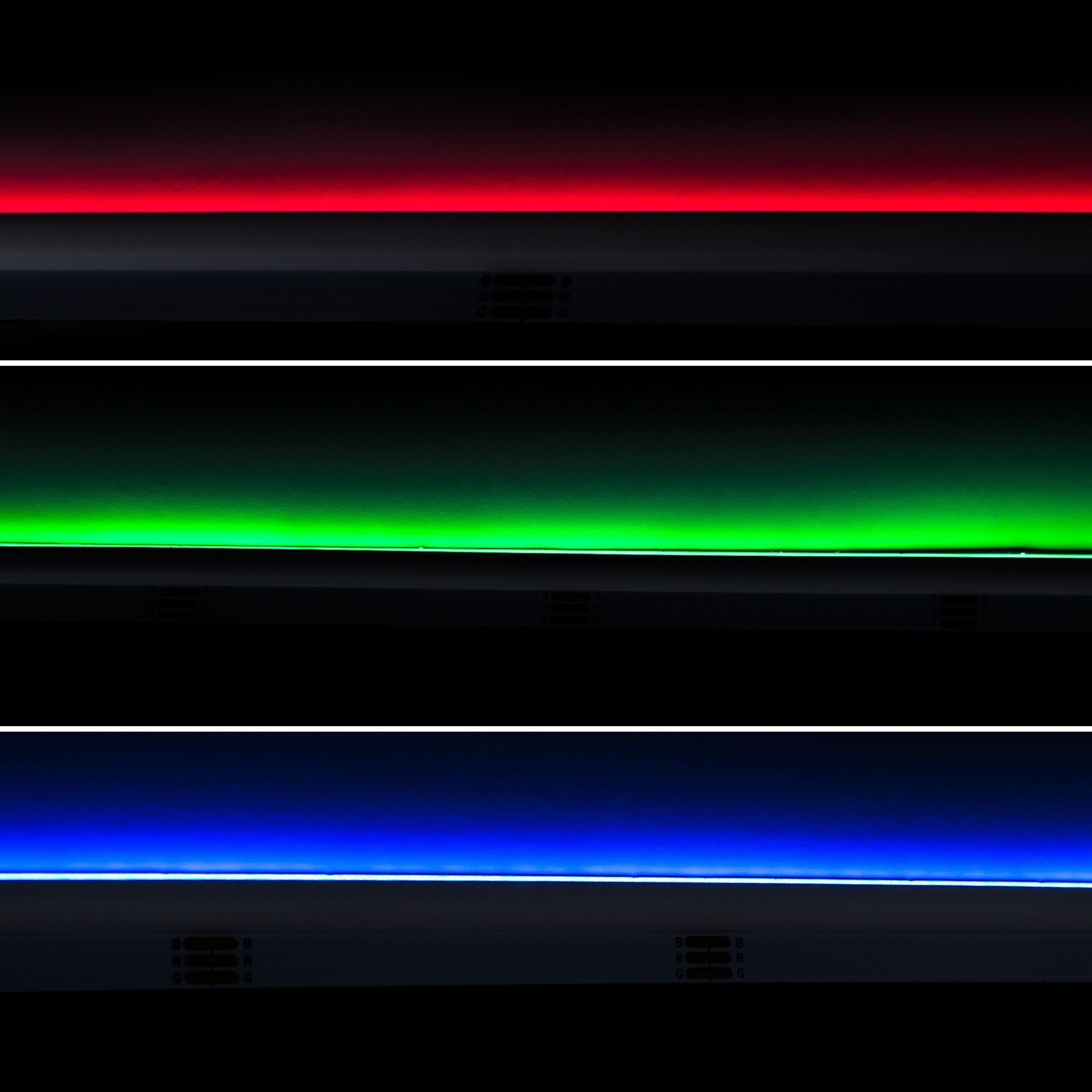 Tira LED COB 24V DC RGB - Emisión lateral - 12W/m - 10mm - IP20 - Corte c/ 5cm - Rollo de 5 metros