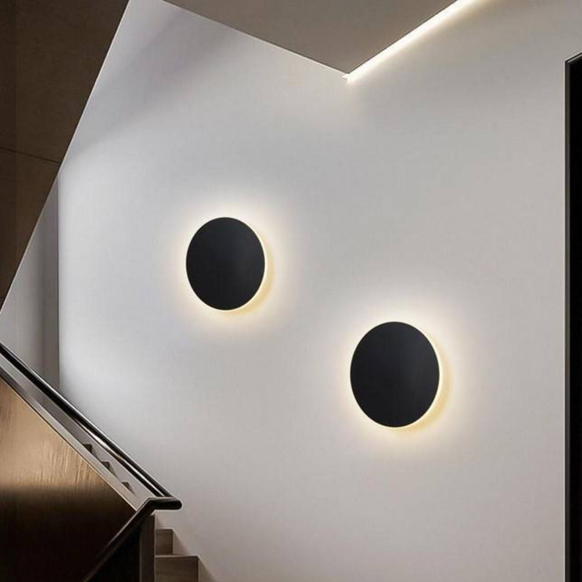Aplique de pared circular "Eclipse" 12W - Chip Samsung - Luz cálida - IP44 - Ø 25cm