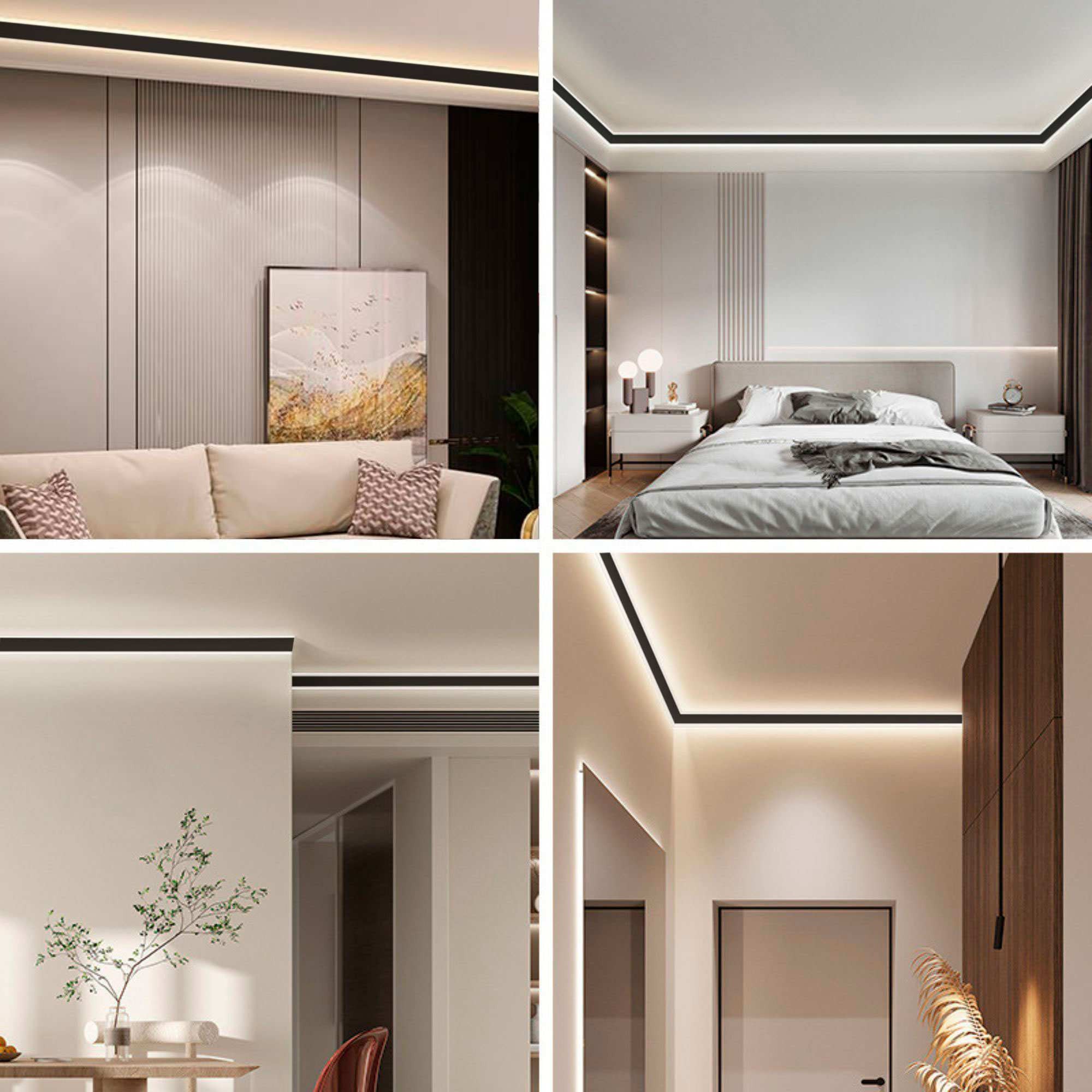 Tapa para perfil de esquina para tira LED doble - Ref. BPERFALP191
