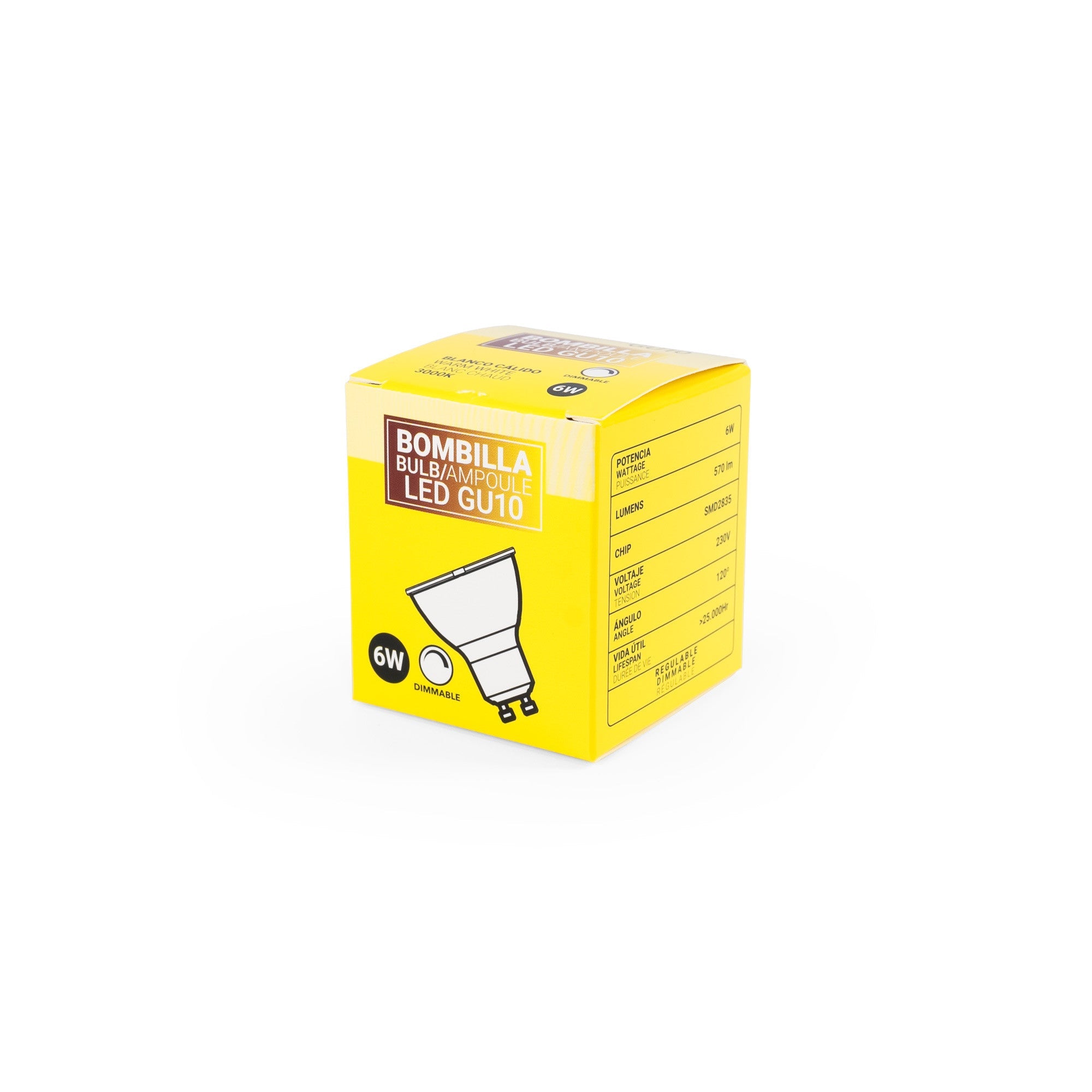 Bombilla LED GU10 - 6W - Regulable - 120º