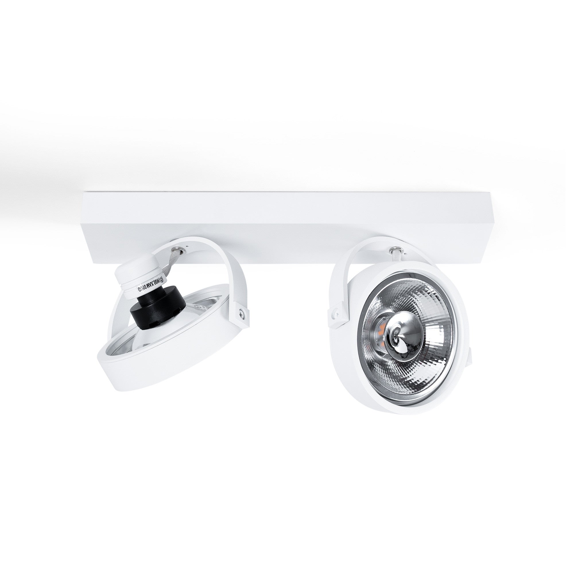 Foco de techo doble orientable "IRIS" + 2 bombillas AR111 GU10