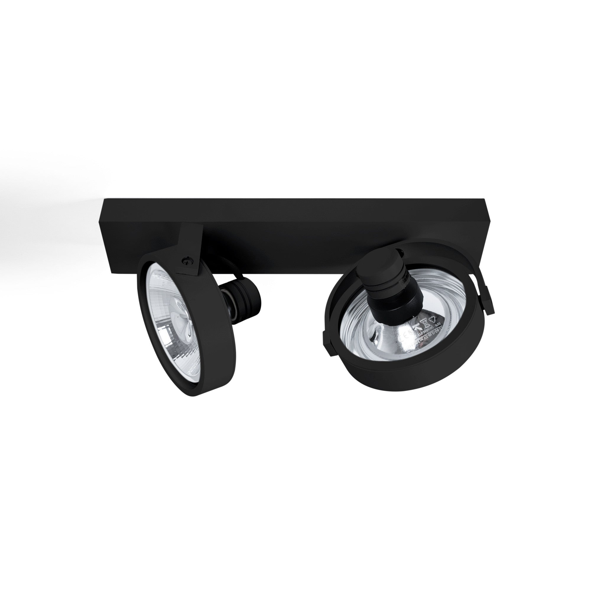 Foco de techo doble orientable "IRIS" + 2 bombillas AR111 GU10
