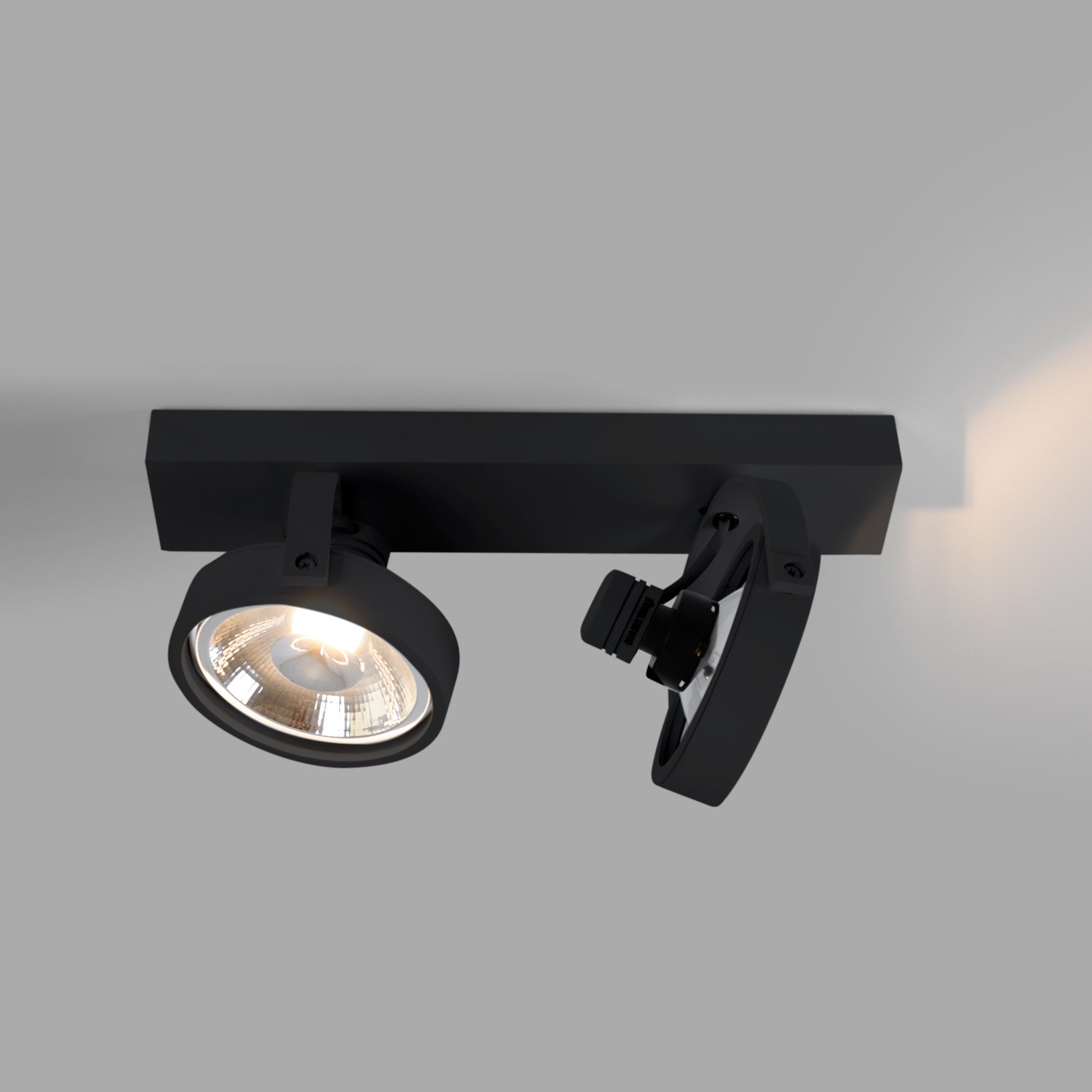 Foco de techo doble orientable "IRIS" + 2 bombillas AR111 GU10