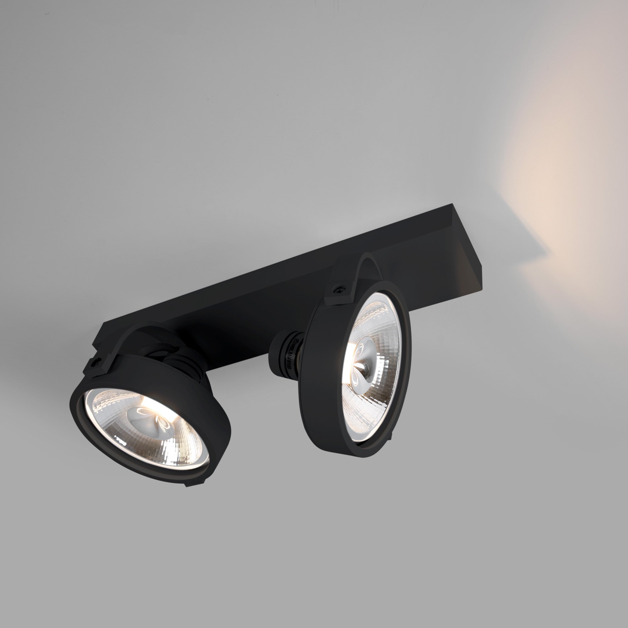 Foco de techo doble orientable "IRIS" + 2 bombillas AR111 GU10