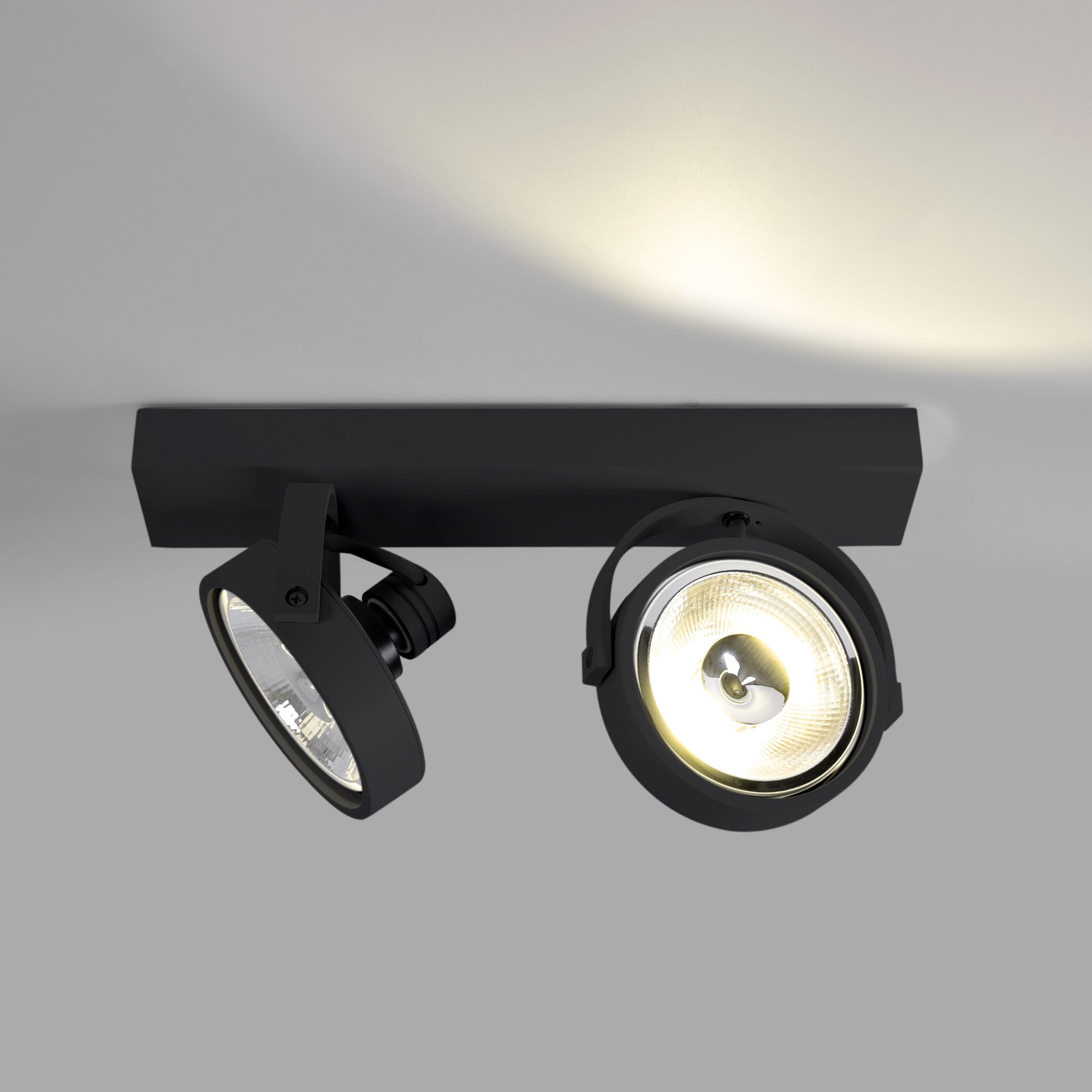 Foco de techo doble orientable "IRIS" + 2 bombillas AR111 GU10