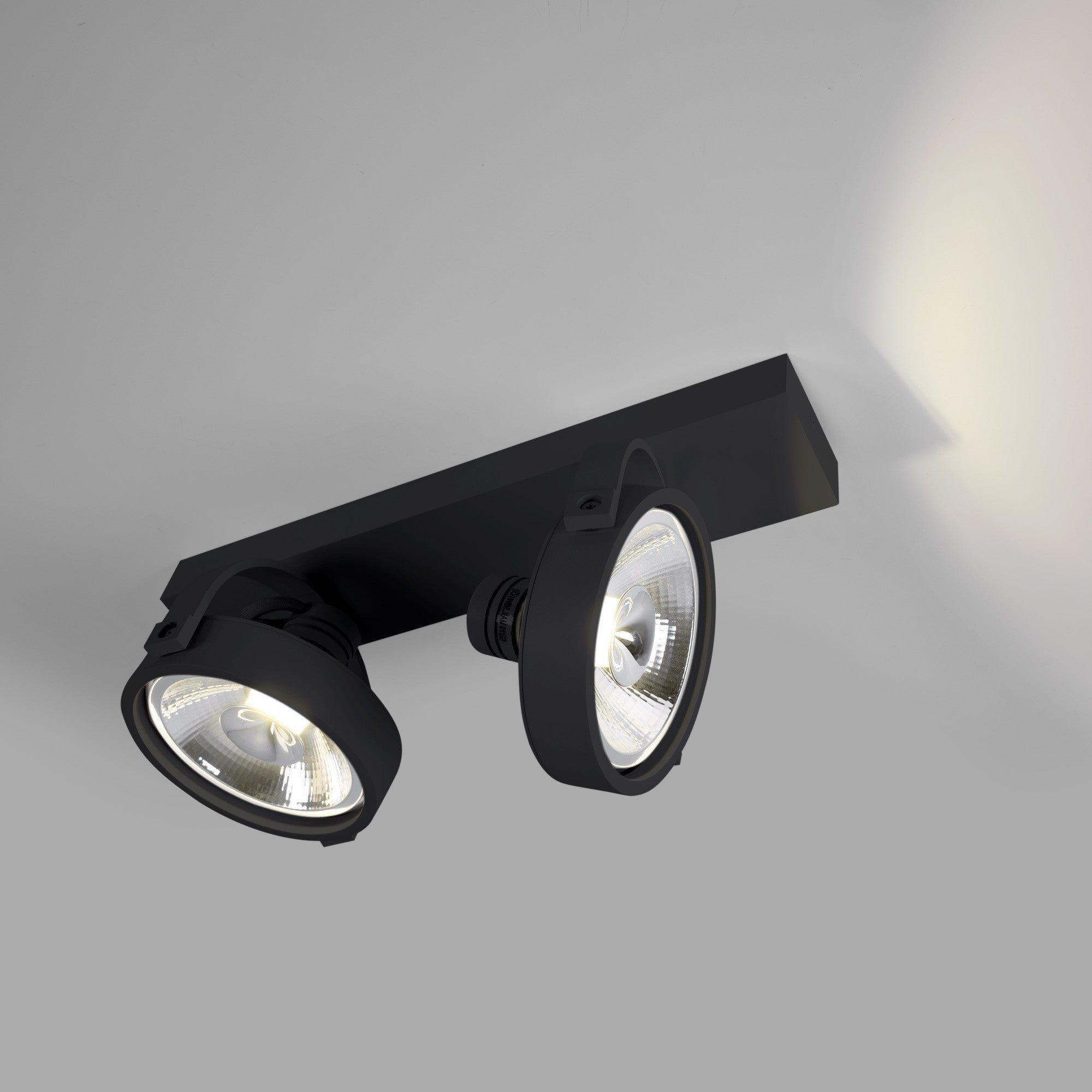 Foco de techo doble orientable "IRIS" + 2 bombillas AR111 GU10