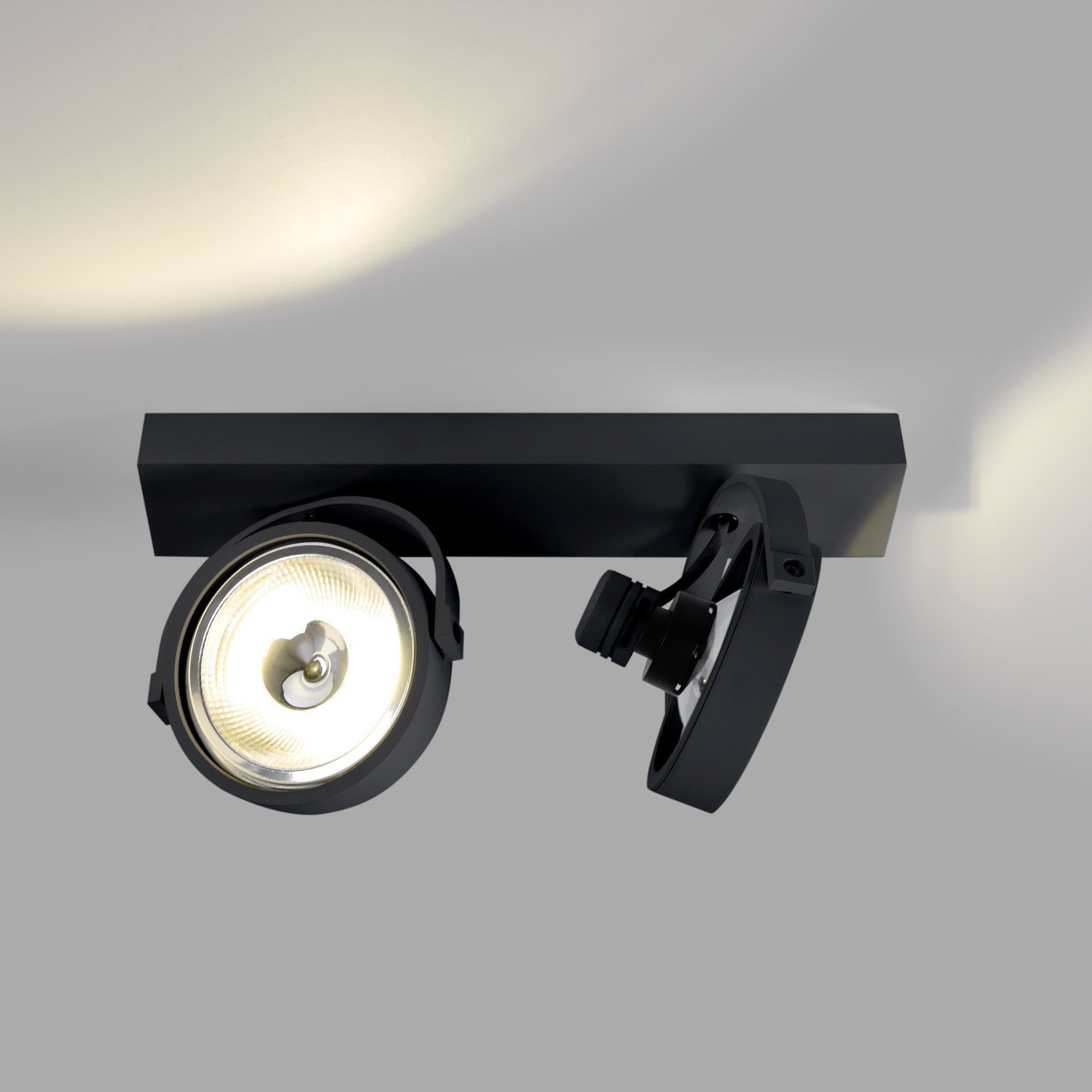 Foco de techo doble orientable "IRIS" + 2 bombillas AR111 GU10