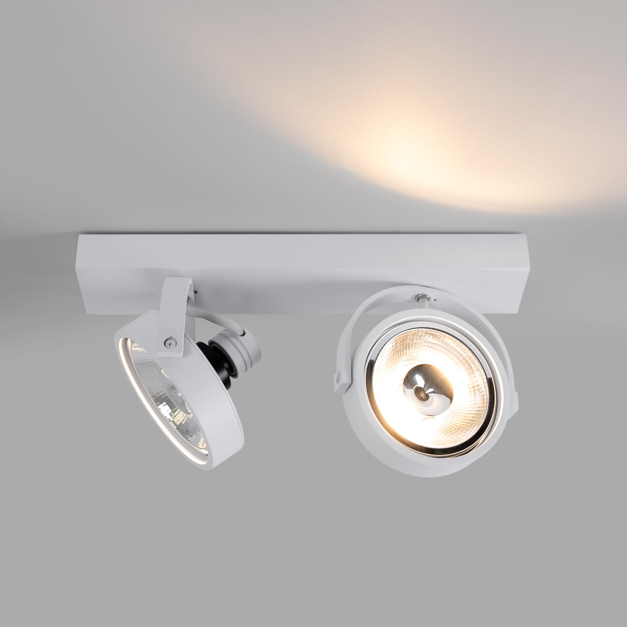 Foco de techo doble orientable "IRIS" + 2 bombillas AR111 GU10