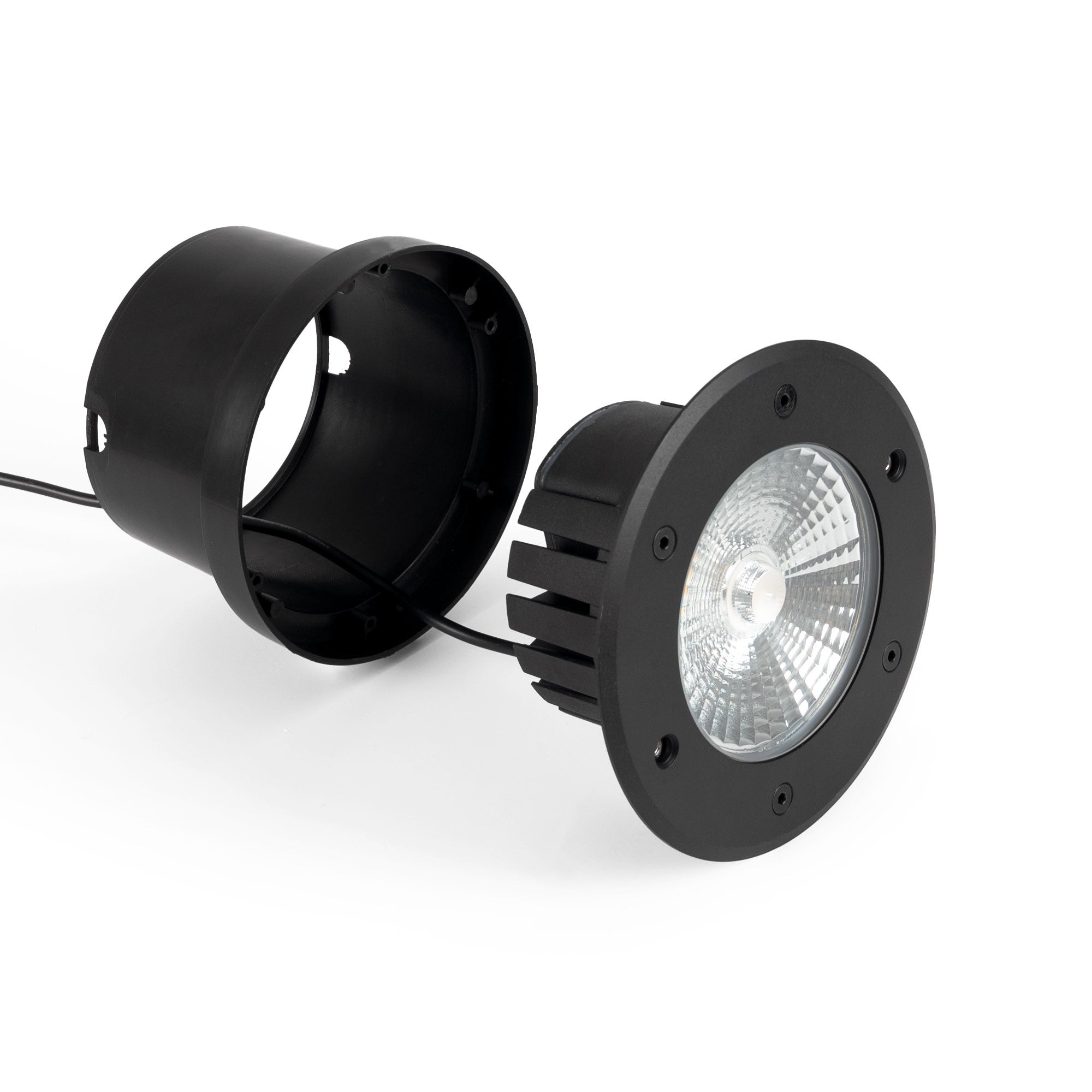 Baliza LED exterior suelo 18W - 12V DC - IP67 - Ø15cm -30º - RGB/3000K